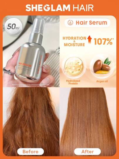 Sérum de protection sans rinçage Hot Streak - 10 ml / 0,3 fl oz, spray protecteur contre la chaleur pour les cheveux, masque capillaire Graduation Anniversaire Vacances Summer Hiver Automne Femmes Se maquiller Faire la fête Plage Voyage Camping En plein air École Campus Festivals Décor Cadeau Présent Rose Fille Meilleur Couleur Charme Ambiance rose Noël Nouvelle année Jour de Thanksgiving Saint Valentin