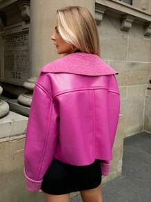 Forever 21 Fashionable Solid Color Thermal Lined Cropped Jacket, Autumn/Winter