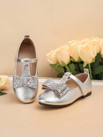 时尚百搭儿童平底鞋，新款女童蝴蝶结鞋