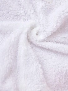 SHEIN Bộ đồ liền thân trùm đầu bằng vải nhung kẻ cho bé gái sơ sinh, thiết kế màu ấm áp cho mùa thu/đông - Nhiều màu - Xem 7