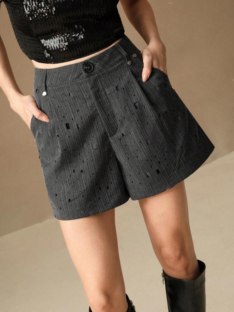 Women's Pleated Pocket Loose Casual Versatile Shorts