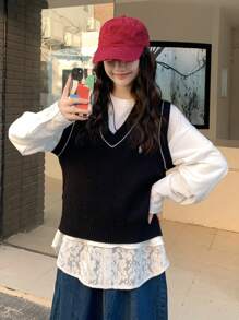 DAZY 女士甜美运动卫衣，适合春夏季、情人节、秋季服装 - 白色 - 查看 8