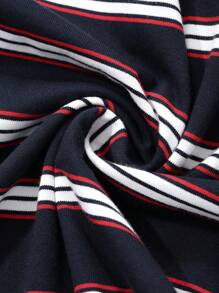 DAZY Striped Loose Drop Shoulder Long Sleeve Round Neck Women T-Shirt,Fall Clothes