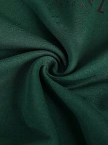 Tween Boys' Color Block Los Angeles Style Casual Drawstring Sweatshirt, Loose Fit, Suitable For Autumn - Dark Green - View 4