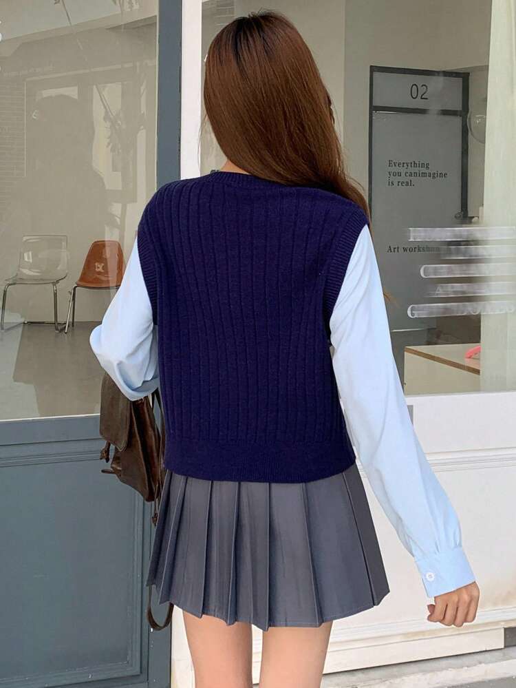Colorblock Floral Pattern Loose Crew Neck Long Sleeve Women Cardigan,Fall Women Clothes