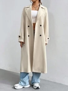 SHEIN Unity 女士風衣外套 - 杏色 - 查看 4