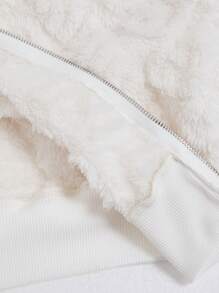 SHEIN Girlism Teen Girls Colorblock Leopard Print Stand Collar Contrast Tape Zip Up Sporty Retro Street Collegiate Lightweight Jacket Windbreaker - White - View 5