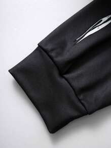 青少年男孩休闲凉爽舒适长袖连帽衫和裤子套装 - 深灰色 - 查看 5