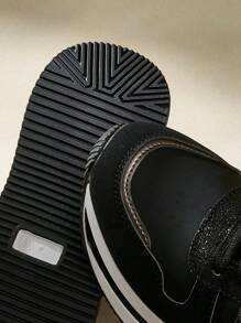 CUCCOO EASI 女士秋季新款时尚低帮滑板运动鞋，百搭休闲运动鞋，圣诞节和新年假期气息秋冬女鞋运动鞋 - 黑色 - 查看 5