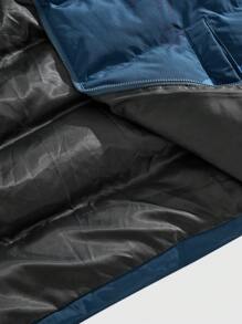 ROMWE MEN Street Life Men's Winter Skeleton Print Zipper Front Casual Padded Coat, Halloween - Multicolor - View 4