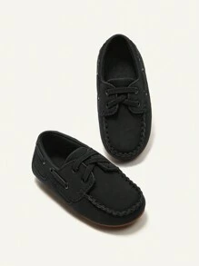 Cozy Pixies Fashionable Retro Casual Versatile Boys And Girls Soft Comfortable Baby Flat Sneakers Shoes - Black - View 6