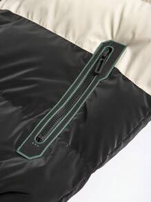 Manfinity Homme Men's Winter Casual Color Block Hooded Padded Coat - Multicolor - View 8