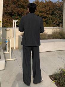 DAZY Men's Solid Color Suit Jacket And Pants Set