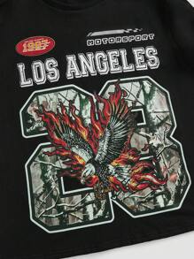 ROMWE Street Life Streetwear Cool Soccer Inspired Vintage Tree Branch Print Loose Women T-Shirt