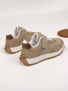 1 双儿童休闲舒适户外运动鞋，适合男孩和女孩，适合所有季节 - 杏色 - 查看 6