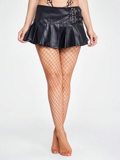 Fairycore 1 Pair Minimalistic Color Fishnet Stockings, Y2K Style Elastic Tights, Everyday All-Match Skinny Socks