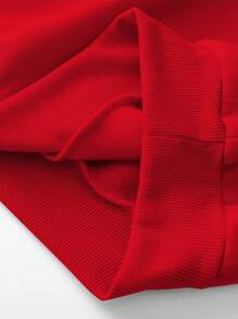 GENIUS ODE 男士圆领卫衣，简约时尚休闲日常穿搭，适合秋季，长袖上衣 - 紅色 - 查看 5