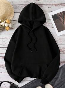 INAWLY Women's Black Hooded Sweatshirt With Van Gogh Starry Sky Print, Autumn/Winter , Graduation, Teachers For Women, Back To School Pullover Fall - Black - View 2