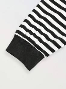 SHEIN Explorewe 2 件套青少年男孩美式休闲撞色条纹针织 Polo 衫和运动裤，适合春秋冬季 - 彩色 - 查看 8