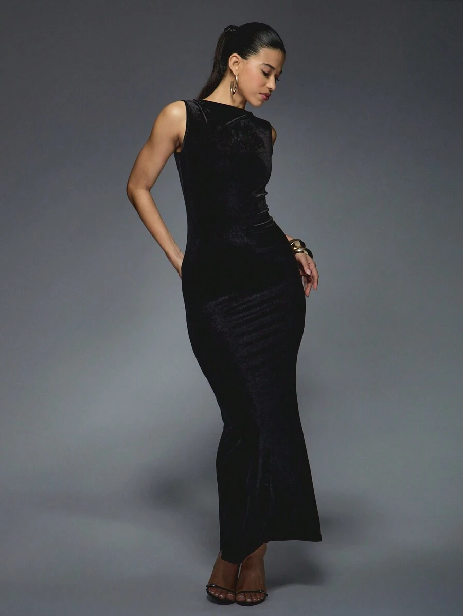 velvet form fitting dress Cinderella Divine Off The Shoulder Fitted Velvet Gown Style #CH139 – LA TOP  DIVAS main image 0