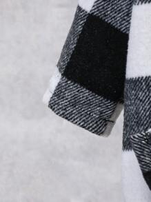 SHEIN Infant Girl Classic Plaid Jacket And Hoodie Sweat Pants, Comfortable For Autumn/Winter