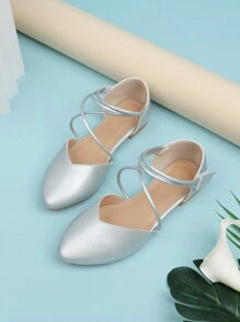 Hook And Loop Princess Shoes, Skid-Proof Pointed Toe Comfortable Soft Sole Sandals