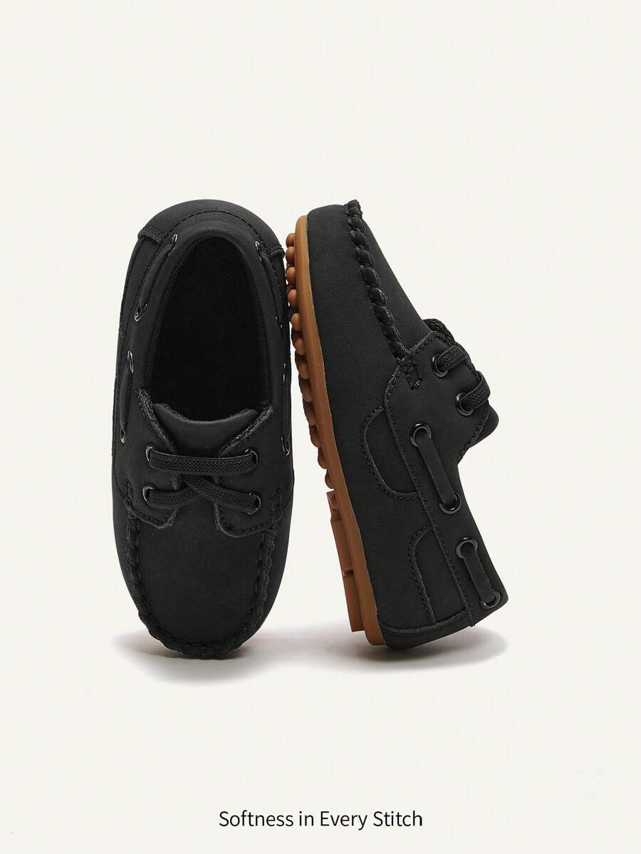 Cozy Pixies Fashionable Retro Casual Versatile Boys And Girls Soft Comfortable Baby Flat Sneakers Shoes - Black - View 1