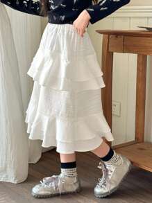 DAZY Tween Girl Autumn Skirt,Back To School Clothes - White - View 5