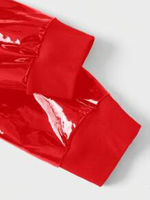 FeverCity Men Solid PU Leather Sweatshirt - Red - View 3