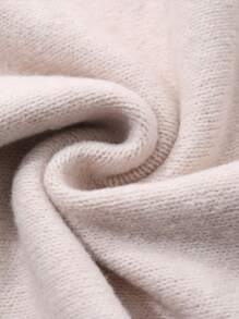 DAZY 男士纯色圆领休闲套头毛衣，百搭长袖，秋季 - 卡其色 - 查看 6