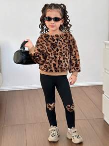 年轻女孩休闲保暖 Nova Thermal 衬里圆领套头衫套装 - 彩色 - 查看 1