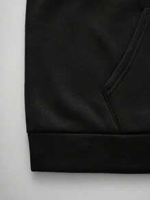 SHEIN Moletom com capuz para meninos adolescentes 1 peça casual esportivo de rua confortável versátil quente super econômico solto casual com capuz logotipo grande padrões geométricos bolso para mouse com fenda média; Renascença; Outono; Adolescente; Aeroporto; Coquetel; Outono/Inverno