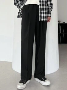 DAZY Men's Solid Color Simple Casual Long Pants,Fall Clothes - Black - View 6