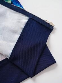 EMERY ROSE Women's Spring And Autumn Tropical Plant Printed Zipper Front Casual Baseball Jacket Fall Winter Cloth For Women - Multicolor - View 6