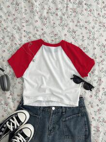 Attitoon Camiseta corta de cuello redondo de manga corta y ajustada con gráfico de coche vintage, de estilo casual de verano - Rojo - Ver 3