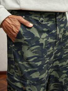 AKNOTIC Party 男士梭织迷彩印花中腰直筒休闲裤外出长款宽松裤子适合秋季老公男友礼物 - 彩色 - 查看 3