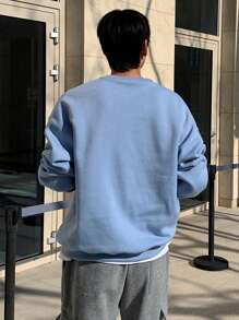 DAZY Men's Plain Pullover Sweatshirt, Casual & Stylish For Everyday Wear,Fall Clothes