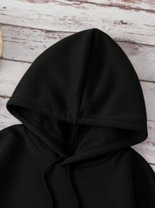 INAWLY Women's Black Hooded Sweatshirt With Van Gogh Starry Sky Print, Autumn/Winter , Graduation, Teachers For Women, Back To School Pullover Fall - Black - View 3