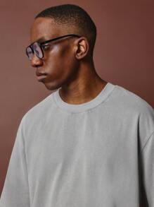 SUMWON Crop Fit Washed Short Sleeve Essential Tee