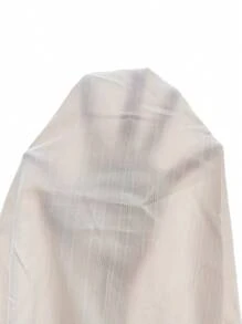 SHEIN Frenchy 女士老式风格纯色纹理面料盖袖连衣裙，单纽扣开合，优雅连衣裙 - 杏色 - 查看 7