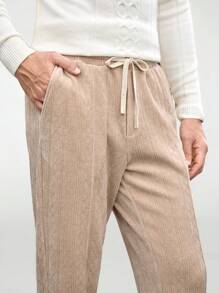 Mainfolk Slim Fit Men Mid-Rise Straight Leg Casual Pants, Suitable For Daily Wear - Apricot - View 1