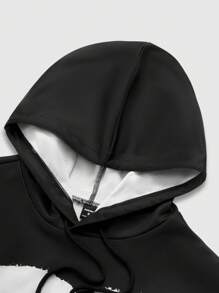 PAVTROS 男士连帽运动衫，休闲时尚，适合日常穿着 - 黑色 - 查看 3