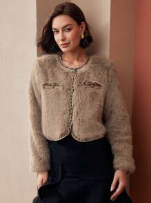 MOTF PREMIUM BOXY CONTRAST BINDING FUZZY JACKET