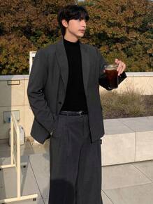DAZY Men's Solid Color Suit Jacket And Pants Set