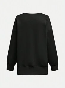 SHEIN Tween 女童两件套休闲舒适宽松圆领运动衫 - 彩色 - 查看 10