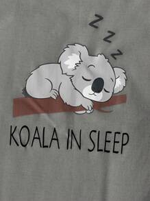 RueChic Men Koala Printed Regular Longsleeve Homewear Set - Grey - View 6