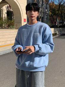 DAZY Men's Plain Pullover Sweatshirt, Casual & Stylish For Everyday Wear,Fall Clothes