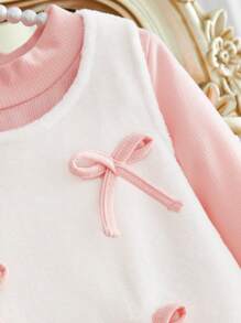 Vestido de felpa y cómoda Top de manga larga de punto para bebés niñas, otoño/invierno - Multicolor - Ver 6