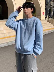 DAZY Men's Plain Pullover Sweatshirt, Casual & Stylish For Everyday Wear,Fall Clothes