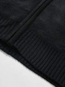 Manfinity Homme Men's Casual Zip-Up Cardigan, Long Sleeve, Autumn/Winter - Navy Blue - View 3